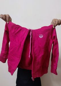 Girls Pink Hoodie Winter Jacket Full Sleeve