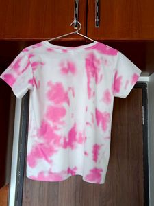 Pink And White Tye &amp; Dye Shirt