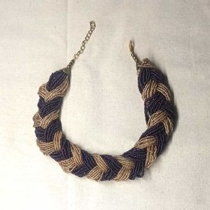 PURPLE ROSE GOLD Braided Beaded Necklace