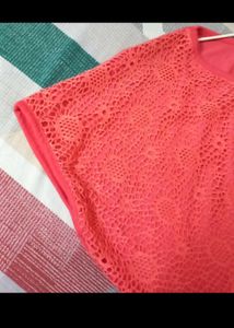 Pink Baggy Net Long Top