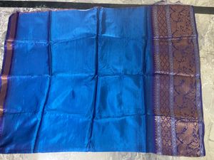 Unstitched Blue Silk Cloth Piece - 1.7meter