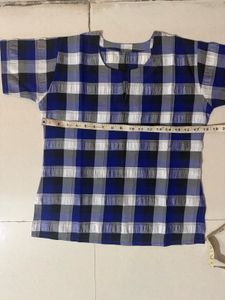 Blue Plaid Casual Top