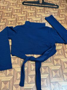 Navy Cutout Top