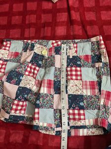 Red &amp; White Print Shorts