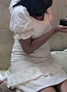 White Eyelet Mini Dress