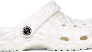 White Geometric Clogs