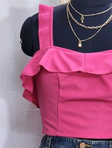 Casual Sleeveless Solid Women Pink Top