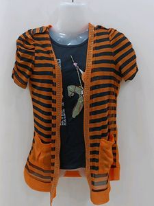 Girls Tshirt And Shrug