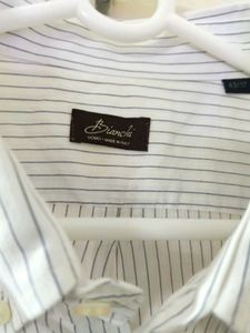 NEW BIANCHI Striped Half Sleeve Shirt