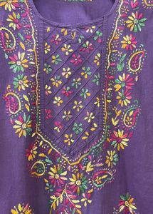 Embroidered Purple Kurta