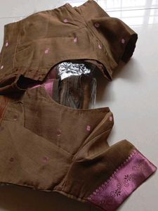 Mysore Silk Copper Border Saree