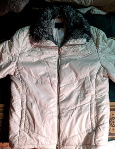 Stylish Winter Jacket white with Furr Collar