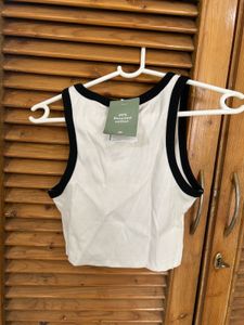 White Cropped Tank Top