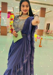 Elegant Blue Embellished Dress