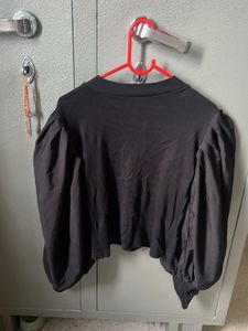 Black Puff Sleeve Top