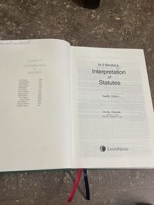 Interpretation Of Statutes By NS BINDRA