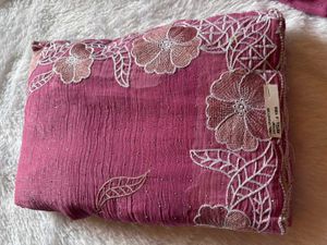 Embroidered Saree with work blouse