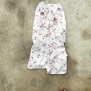 Heart Print Bell Sleeve Top