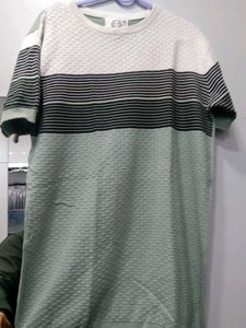 Striped Textured Knit T-Shirt