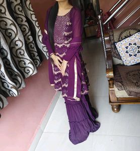 3 Pieces Purple Garara Set