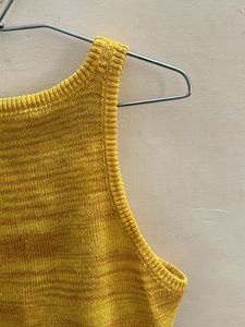 Urbanic Yellow Ribbed Knit Sleeveless Crop Top