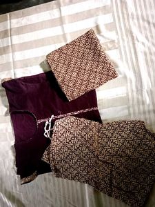 Aline With Full Ligning And Pure Cotton Kurti