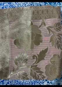 Floral Patterned Chiffon Scarf
