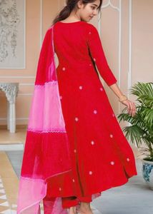 Elegant Red Kurta Set with Dupatta