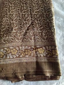 Brown Floral Saree
