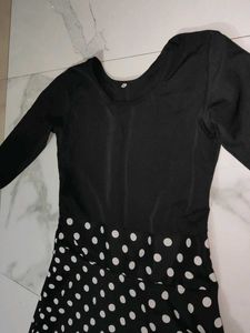 Chic Polka Dot A-Line Midi Dress