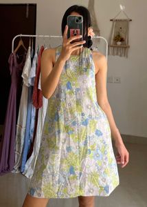 MNG FLoral Criss-Cross Short Dress