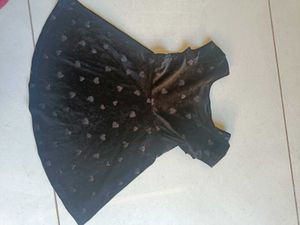 Adorable Girls&#39; Heart Print Velvet Dress