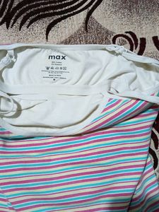 MAX Attached Bra Spaghetti Top-Multicolour- New