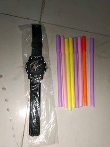 Stylish Black Watch for free pen