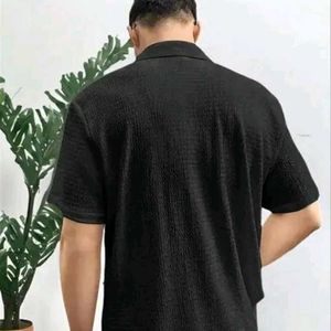 Stylish Black Textured Shirt