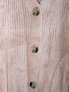 Oversized Winter Knit Cardigan Sweater Pink