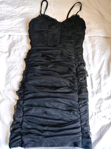 New With Tag! Black Ruched Bodycon Dress