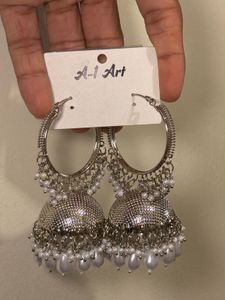 Silver Jhumka Earrings