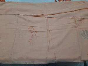 Light Orange Cotton Printed Dupatta