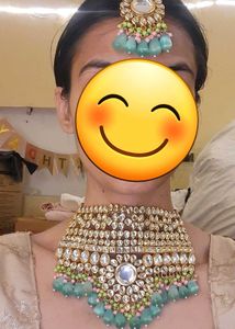Heavy Sea Green Kundan Bridal Set