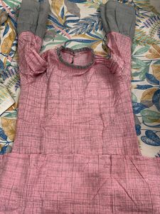 Pink &amp; Grey Cotton Dress