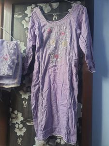 “Cotton Stitched Suit with Silk Dupatta | Used | G