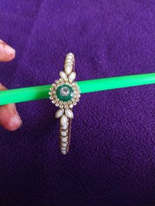 Emerald & Pearl Bangle Bracelet