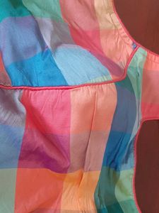 Colorful Checkered Padded Blouse