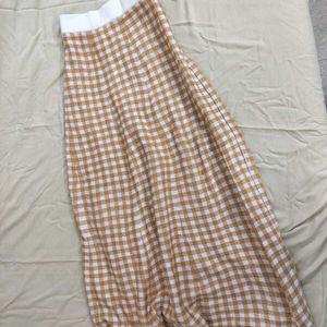 Checkered Midi Skirt