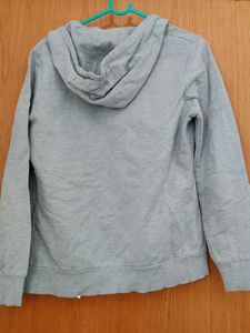 Sweatshirt (Woolen, Grey, Zip Closure)