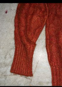 Rust Knit Pullover Sweater