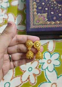 1 Gm Gold Jhumka Earrings
