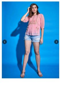 Dressberry Embroidered Pink Top