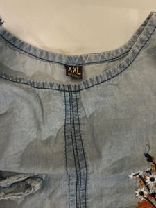 Sky Blue With Different Pattern Hands Wit Jeans